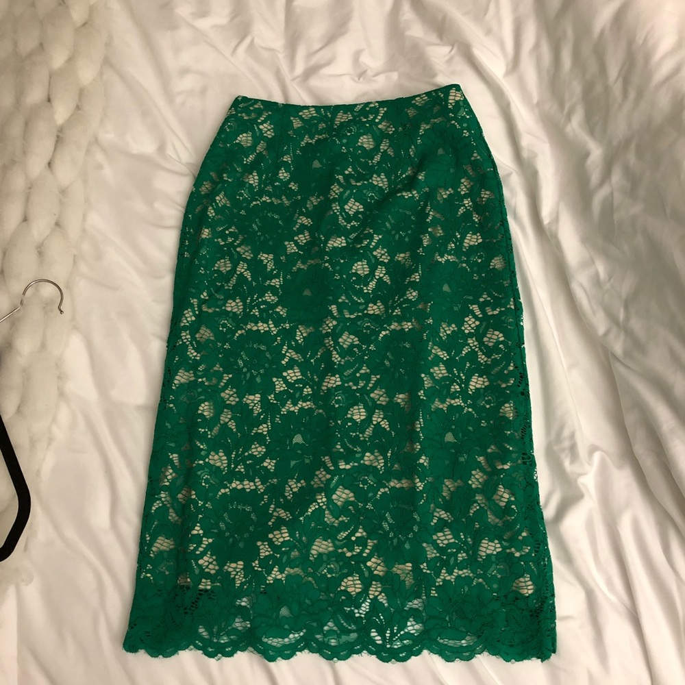 NWT Green and nude midi pencil skirt